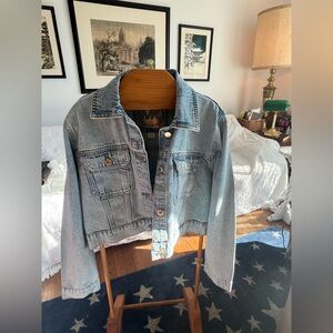 MICHAEL Kors cropped denim jacket XL NWT